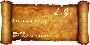 Lehotay Géza névjegykártya