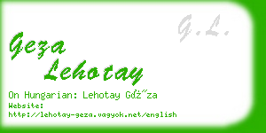 geza lehotay business card